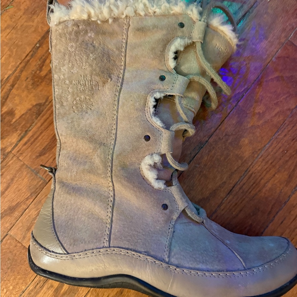 The North Face Women's Tan Winter Snow Faux-Fur-Lined Boots Sz 9